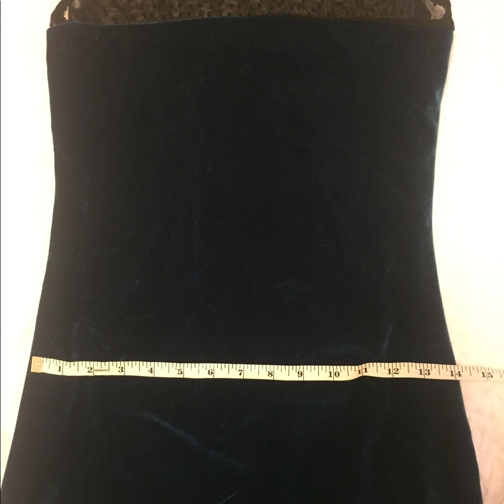Blue Velvet Dress With Peter Pan Collar - Picture 7 of 8